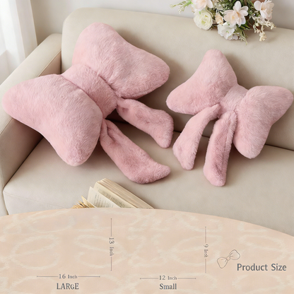Bow Shaped Plush Throw Pillow for Home Decor