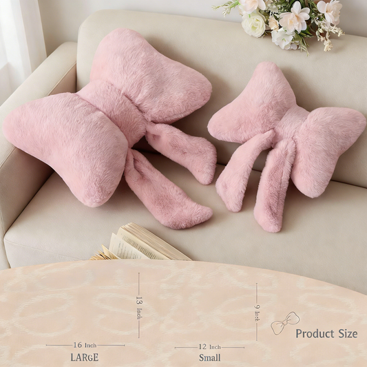 Bow Shaped Plush Throw Pillow for Home Decor