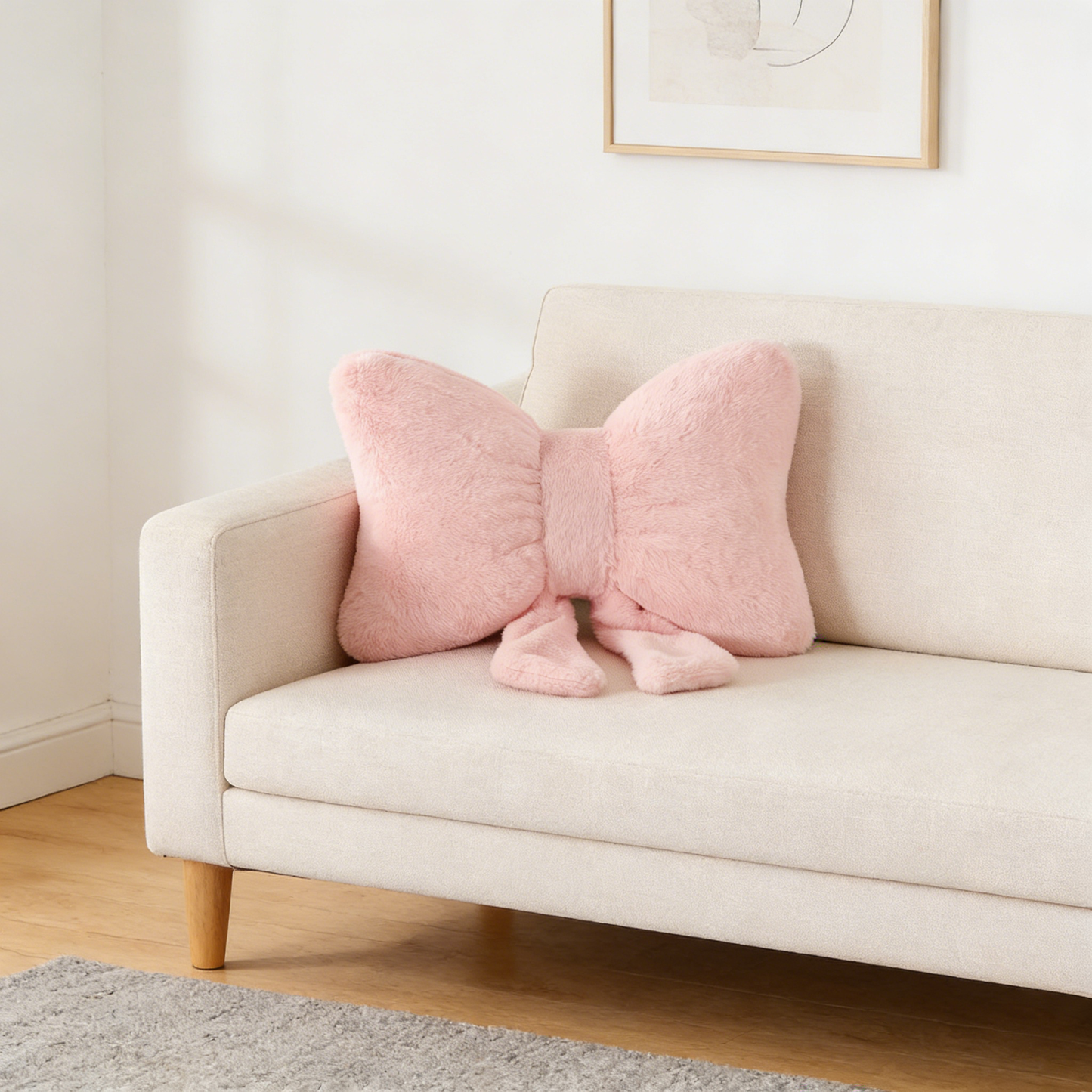 Bow Shaped Plush Throw Pillow for Home Decor