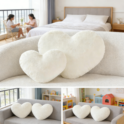 Heart Shaped Plush Throw Pillow for Home Decor