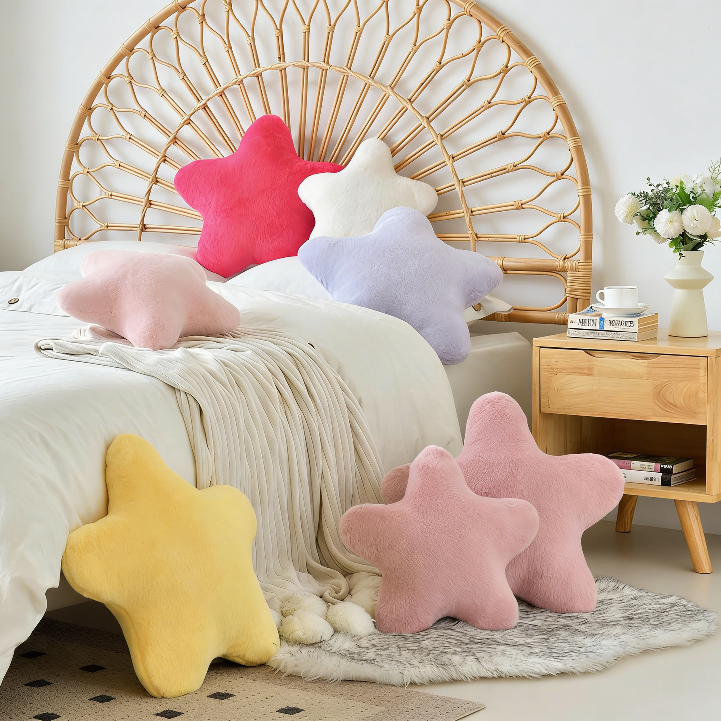 Star Shaped Plush Throw Pillow for Home Decor