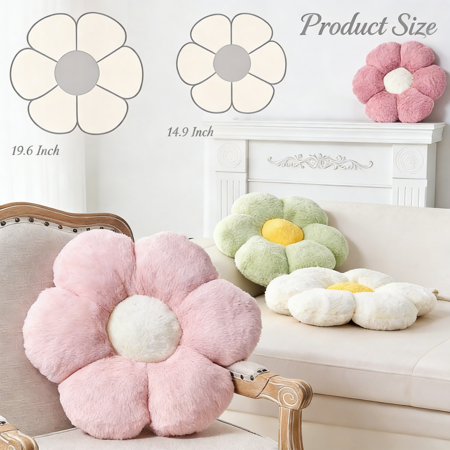 Flower Shaped Plush Floor Pillow Cushion for Home Decor