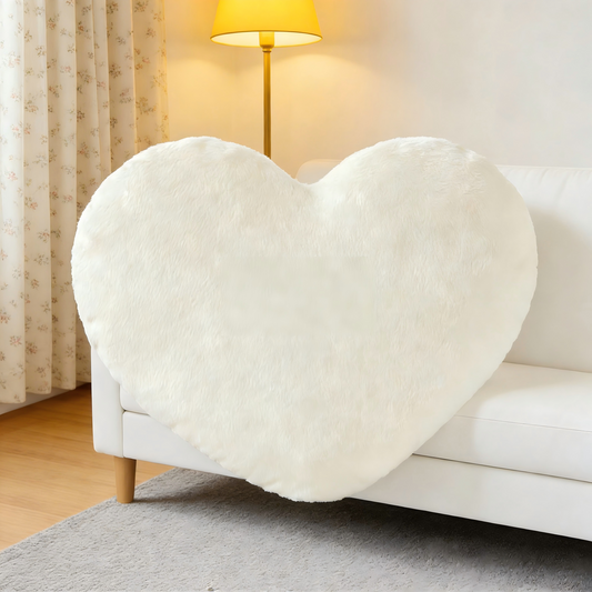 Heart Shaped Plush Throw Pillow for Home Decor
